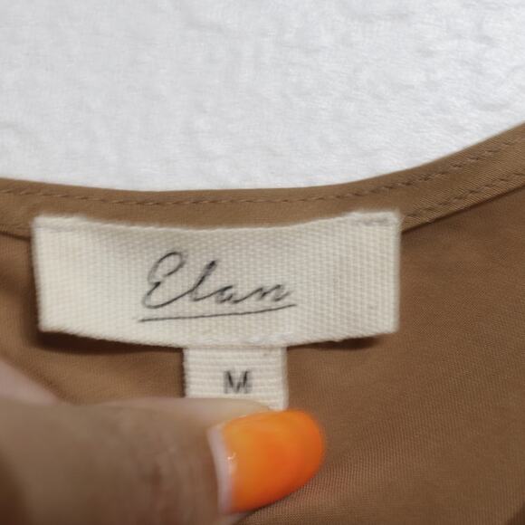 Elan Caramel Brown Sofia Cowl Neck Cami Top Sz M - Picture 5 of 11